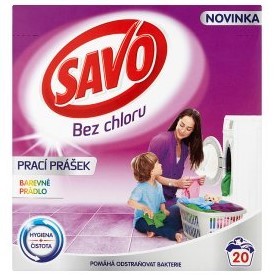 Savo 20dávek/1.4kg prášek bez Chl. Color Savo 20dávek/1.4kg prášek bez Chl. Color - Drogerie Prací prostředky Prací prášky 20 - 60 dávek